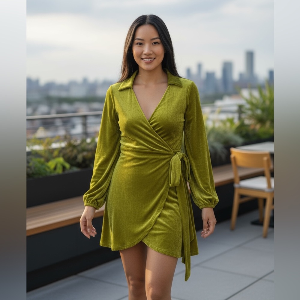 Olive Wrap Dress